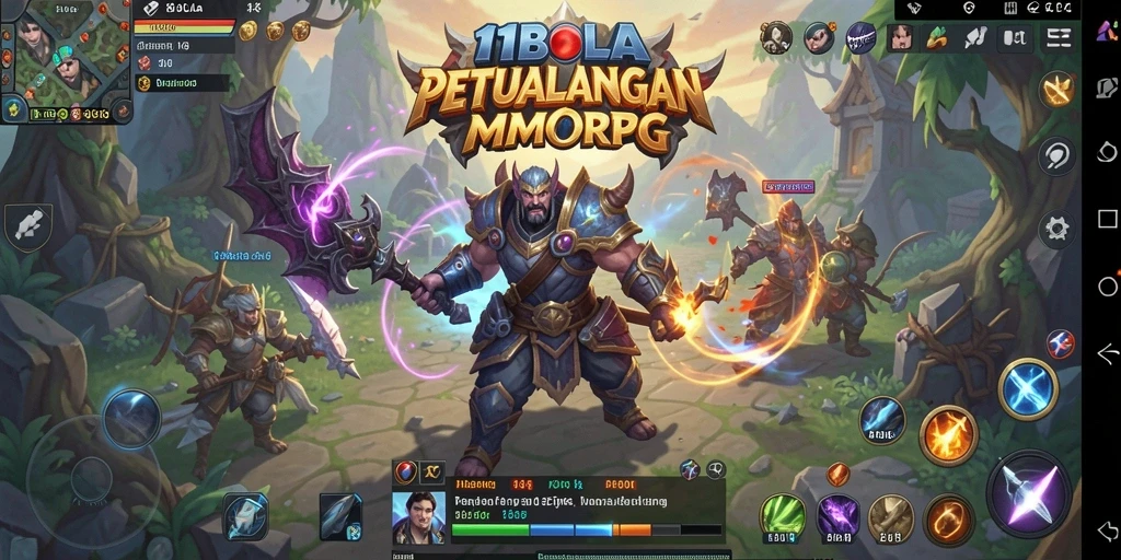 Screenshot permainan utama 11BOLA dengan aksi pertarungan seru dalam MMORPG.