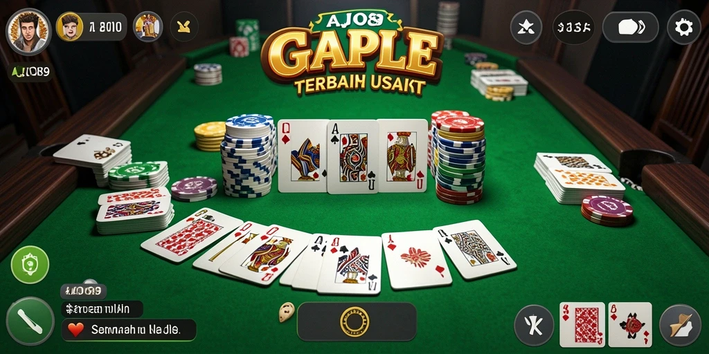 Screenshot dari gameplay Gaple yang mengasyikkan di AJO89.