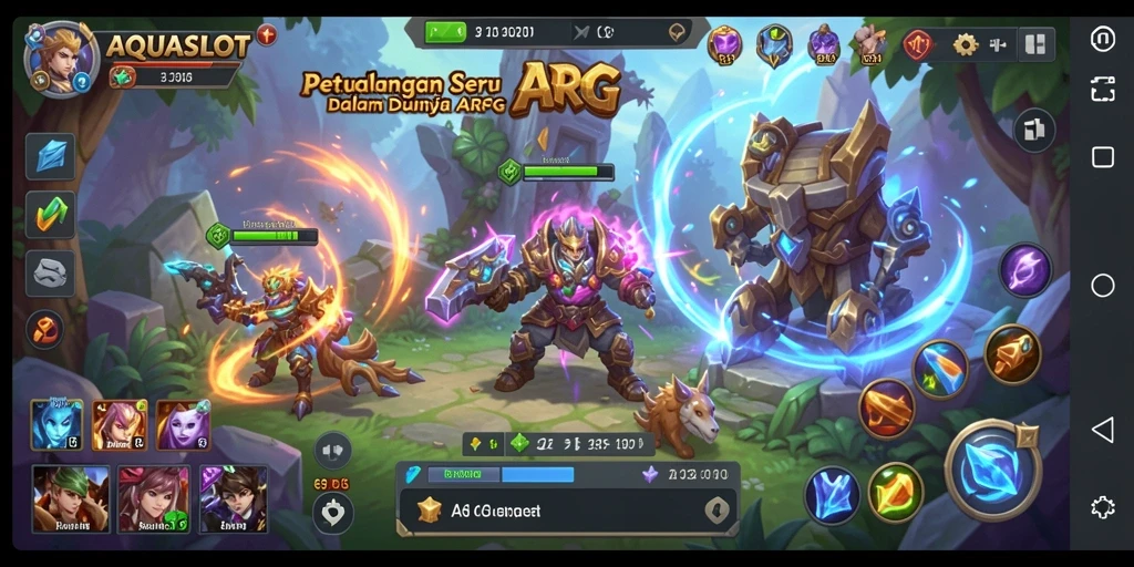 Tampilan gameplay menegangkan dengan aksi seru di AQUASLOT.