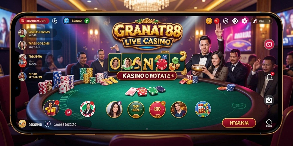 Tampilan gameplay Live Casino di GRANAT88 yang seru dan interaktif.