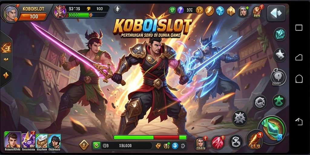 Tampilan gameplay seru dan atraktif dari KOBOISLOT yang penuh aksi.