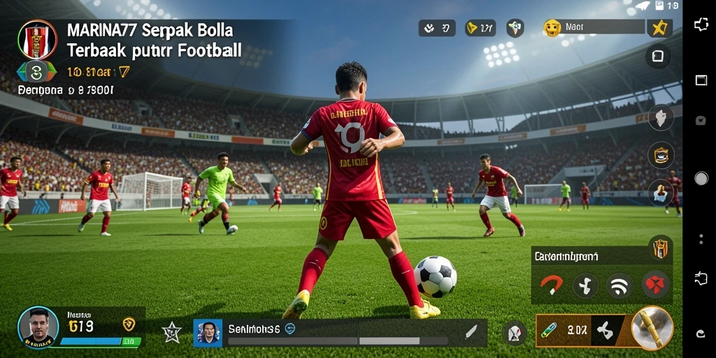 Screenshot gameplay <strong>MARINA77</strong> menampilkan aksi menarik di lapangan sepak bola.
