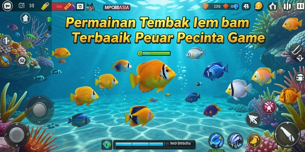 Tampilan gameplay seru dalam MPO88ASIA menembak ikan di lautan.