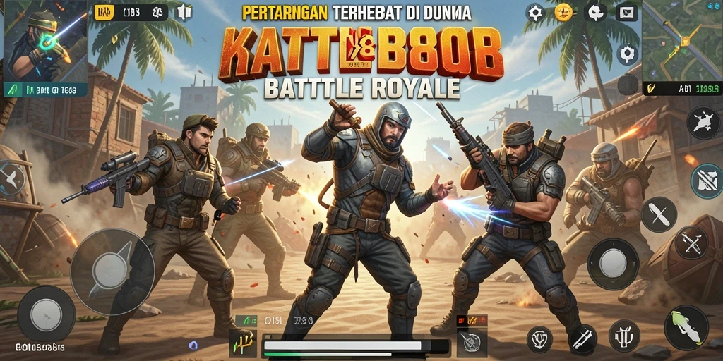 Screenshot NX888 menampilkan aksi seru dalam gameplay Battle Royale.