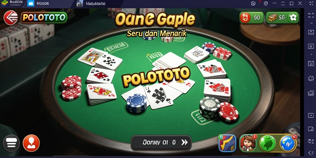 Screenshot gameplay POLOTOTO menampilkan suasana seru bermain Gaple.
